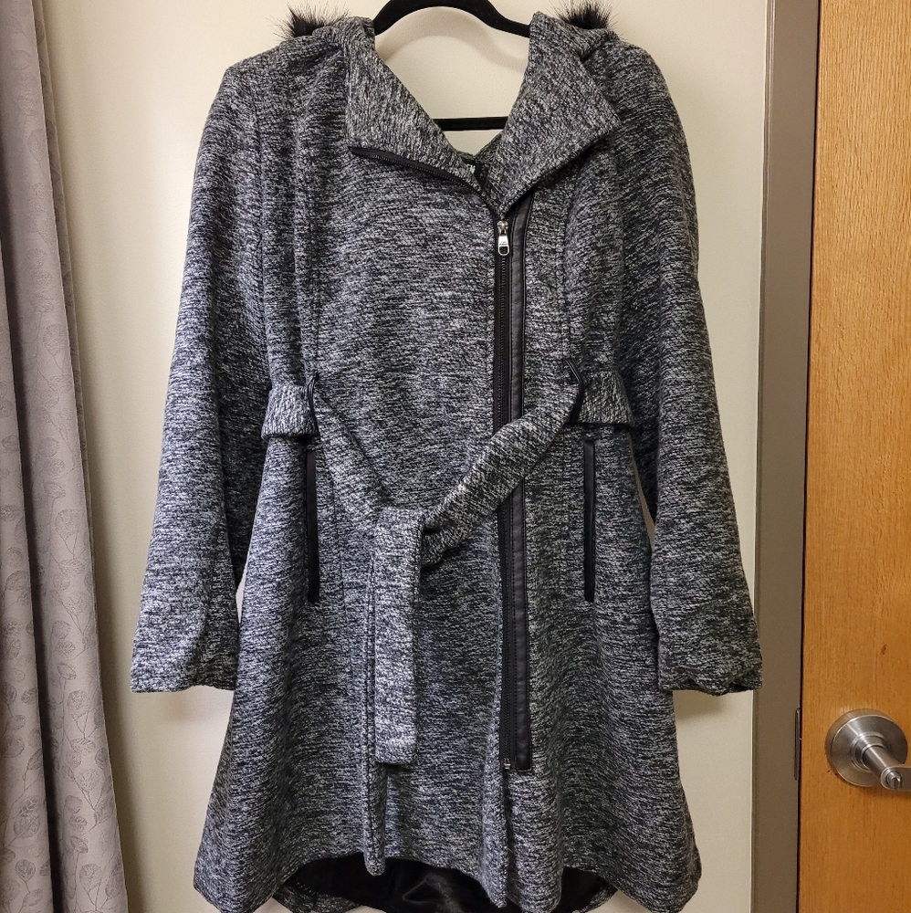Juniors' Steve Madden Coat with Fur Hood, Size Large